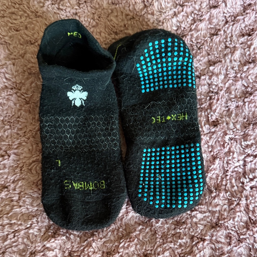 Bombas Black and Blue Grip Socks